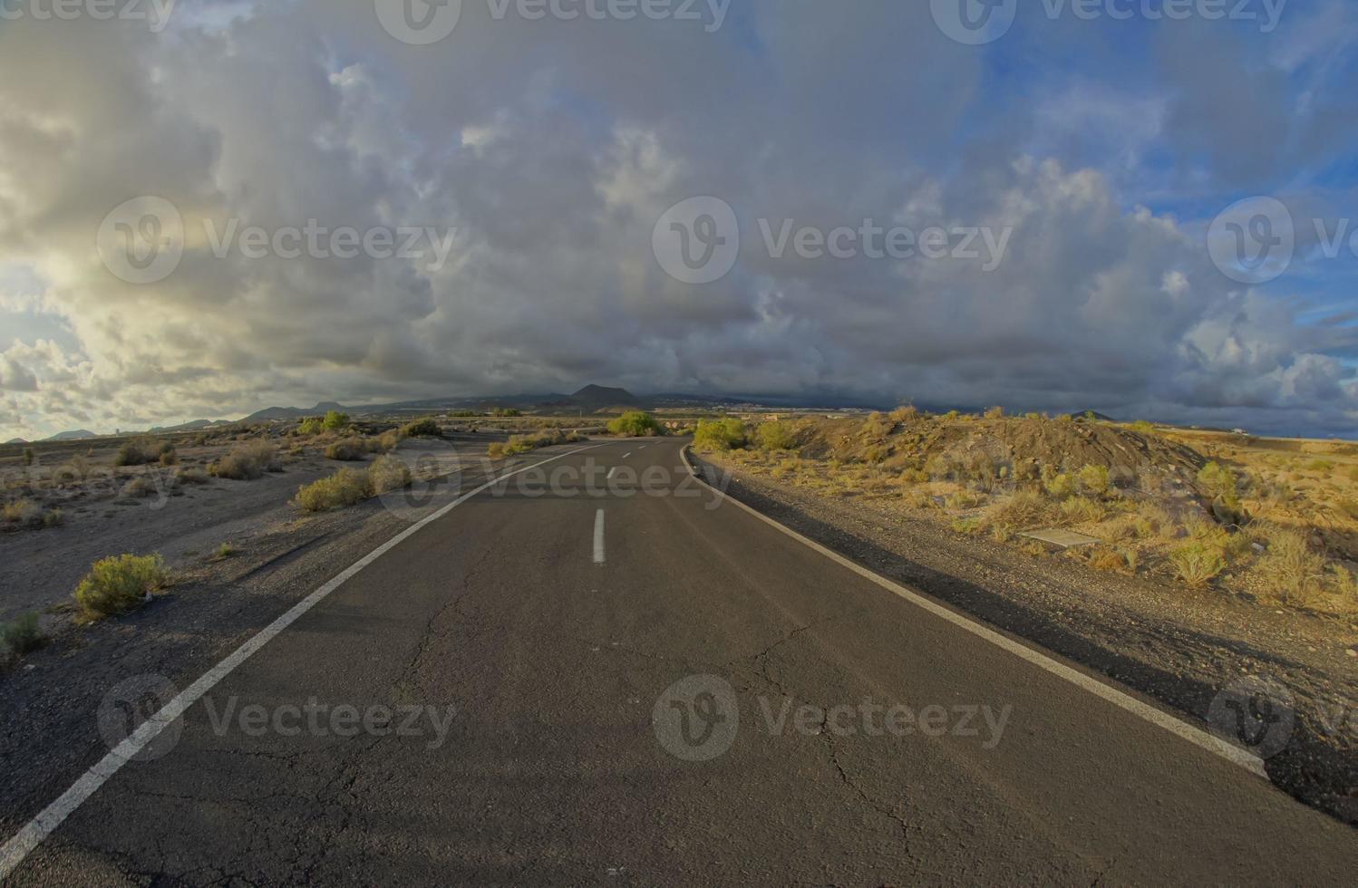 Long Empty Desert Road photo