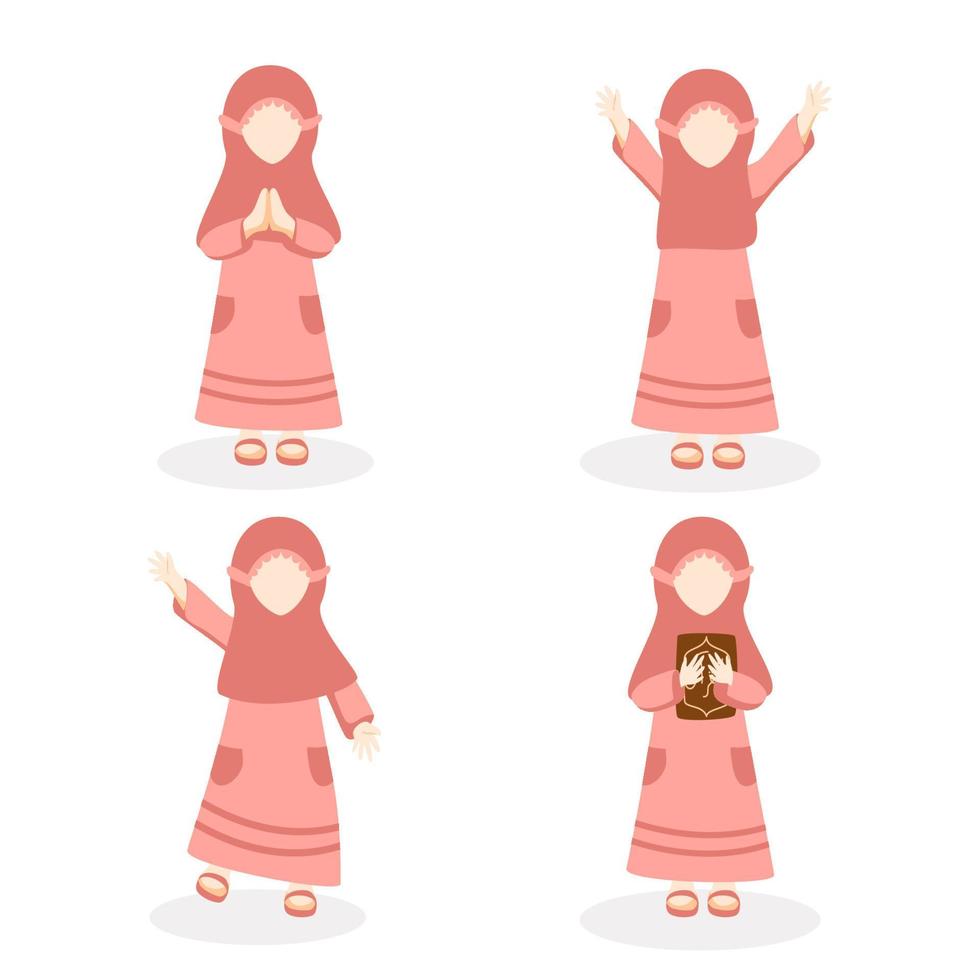 Happy Muslim Little Kid vector