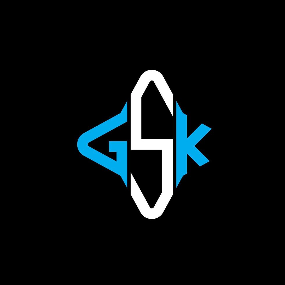 GSK letter logo creative design with vector graphic