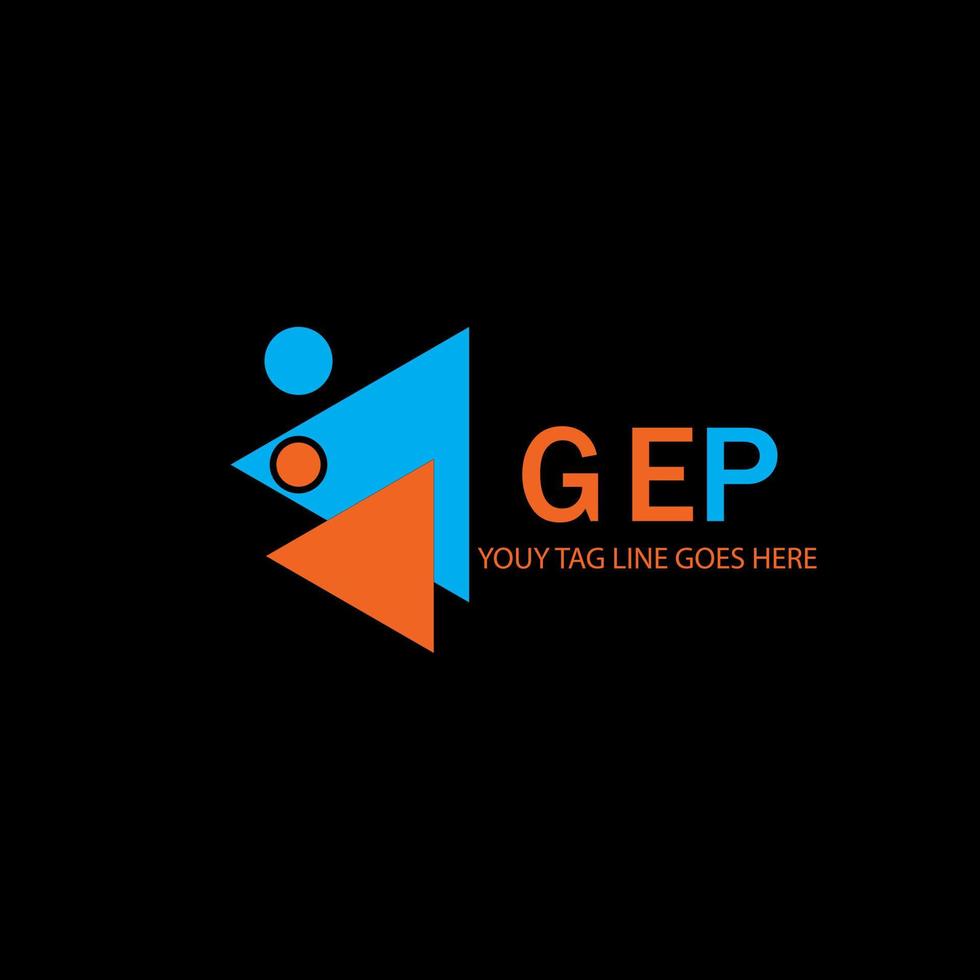 diseño creativo del logotipo de la letra gep con gráfico vectorial vector