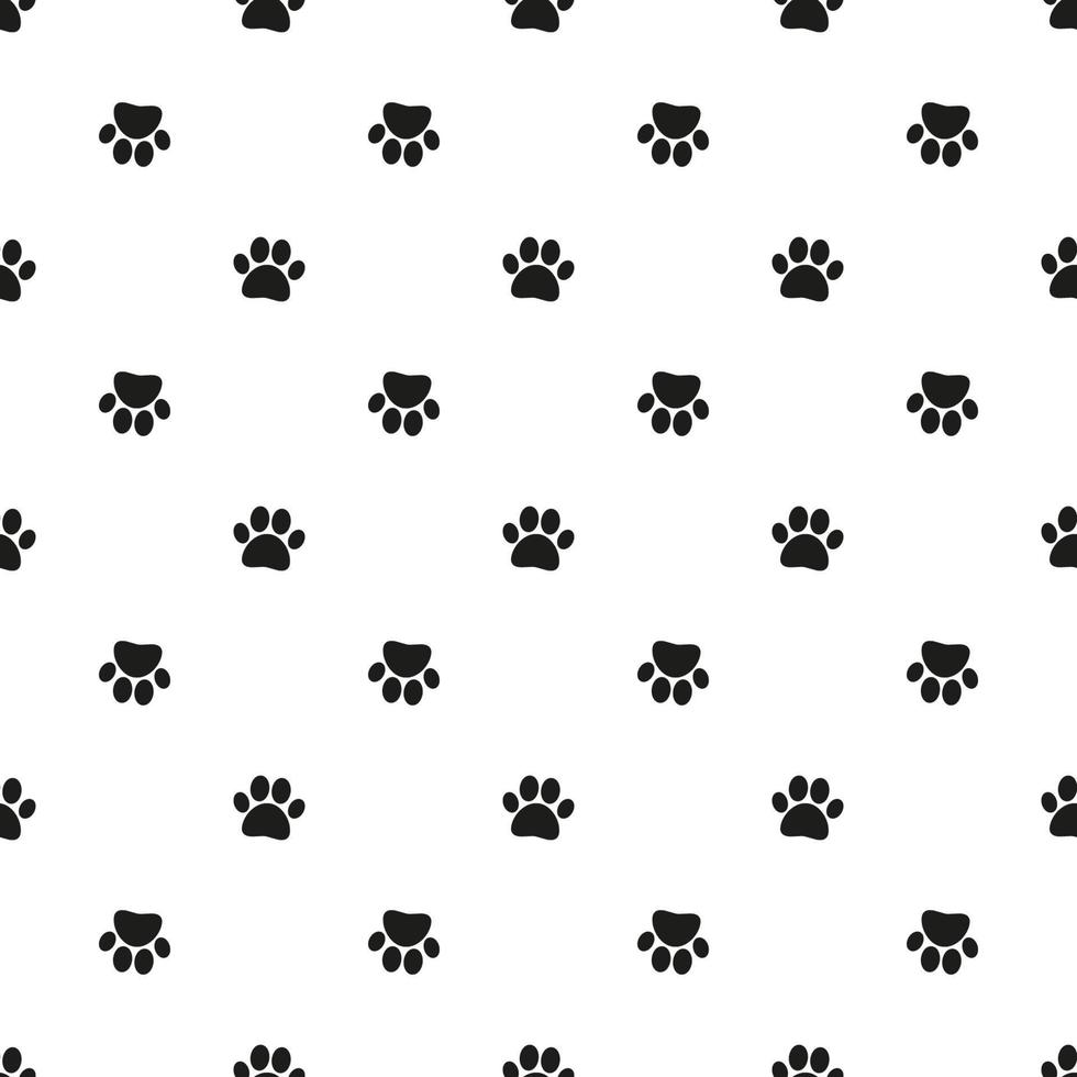 Seamless cute black doodle paw prints for fabric, textile, prints