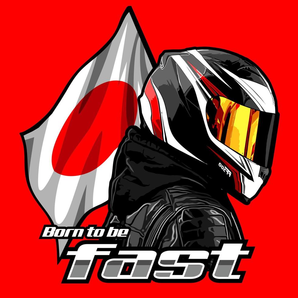 biker and helmet vector