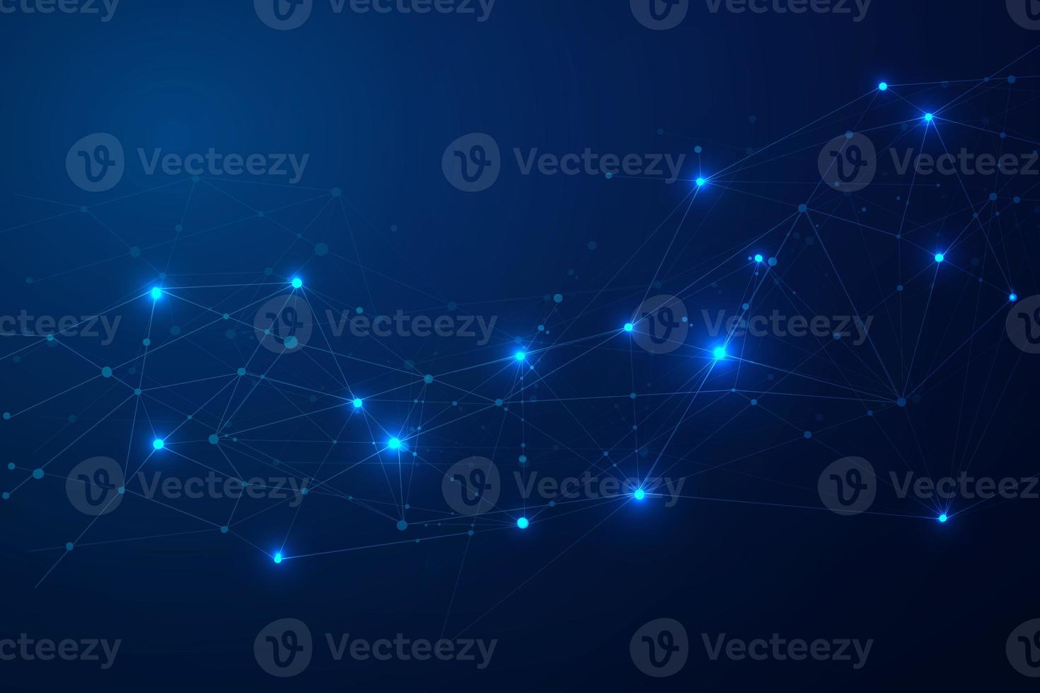 Abstract connecting dots, Polygonal background, connection technology design photo