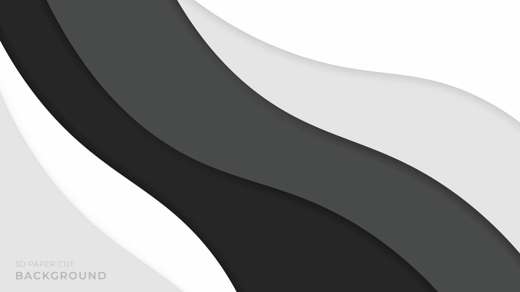 Abstract background white grey wave, papercut. Vector illustration