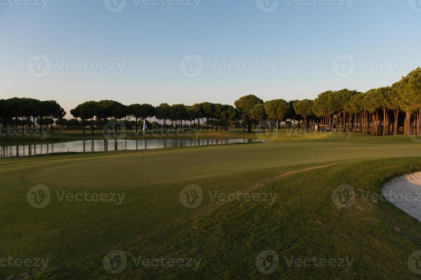golf course on sunset photo