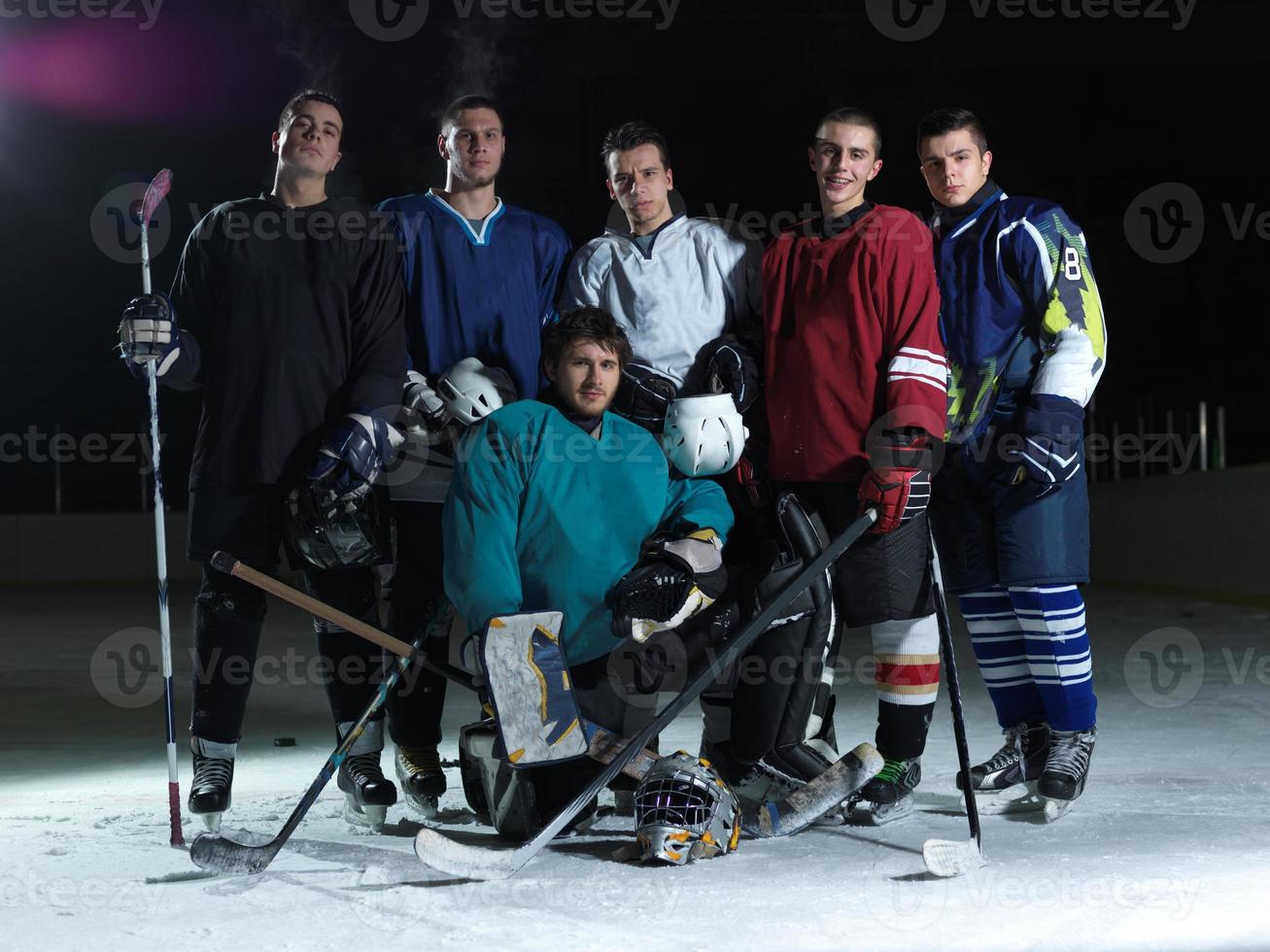 equipo de jugadores de hockey sobre hielo foto