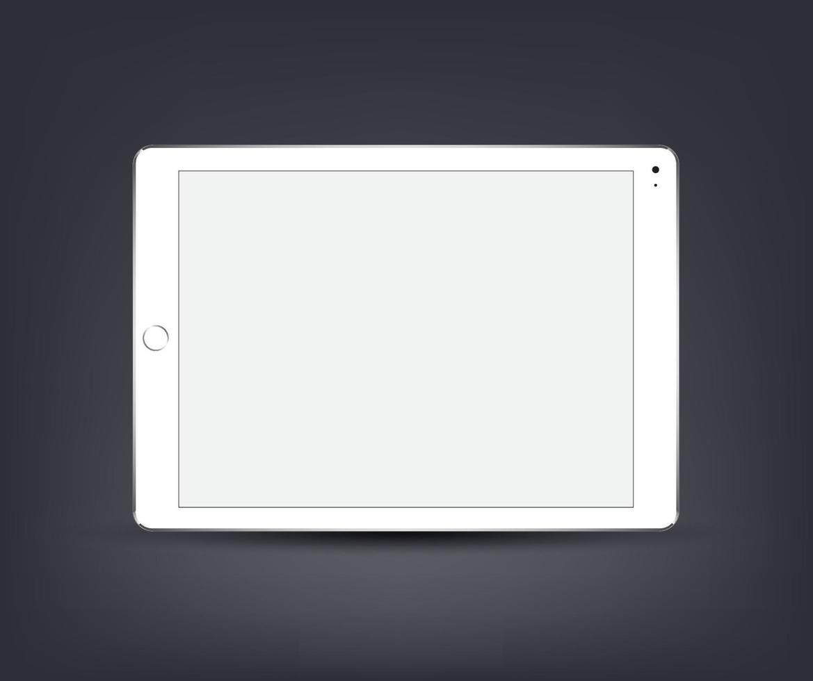 realistic tablet pc with empty screen isolated vector