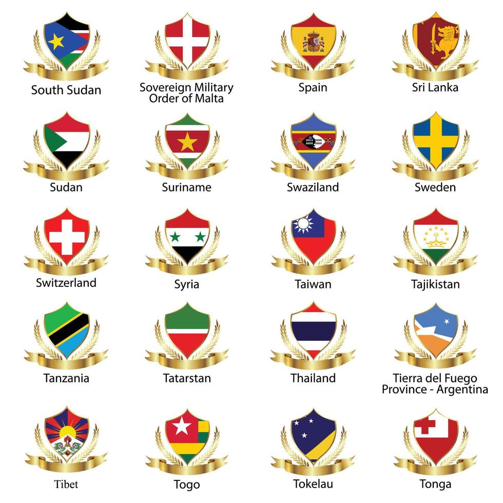 flags Isolated world flag. Isolated on white background. Vector illustration.