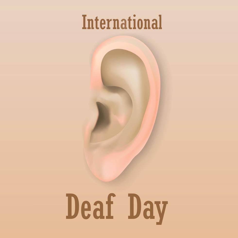 International deaf day concept background, realistic style vector