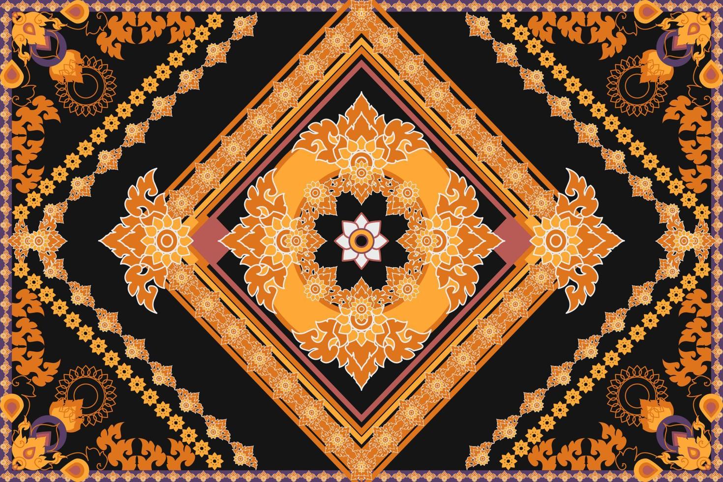Seamless pattern decorated with Thai patterns. vector