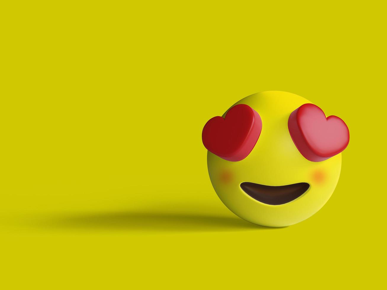 Ilustración 3d, ojos amorosos emoji foto