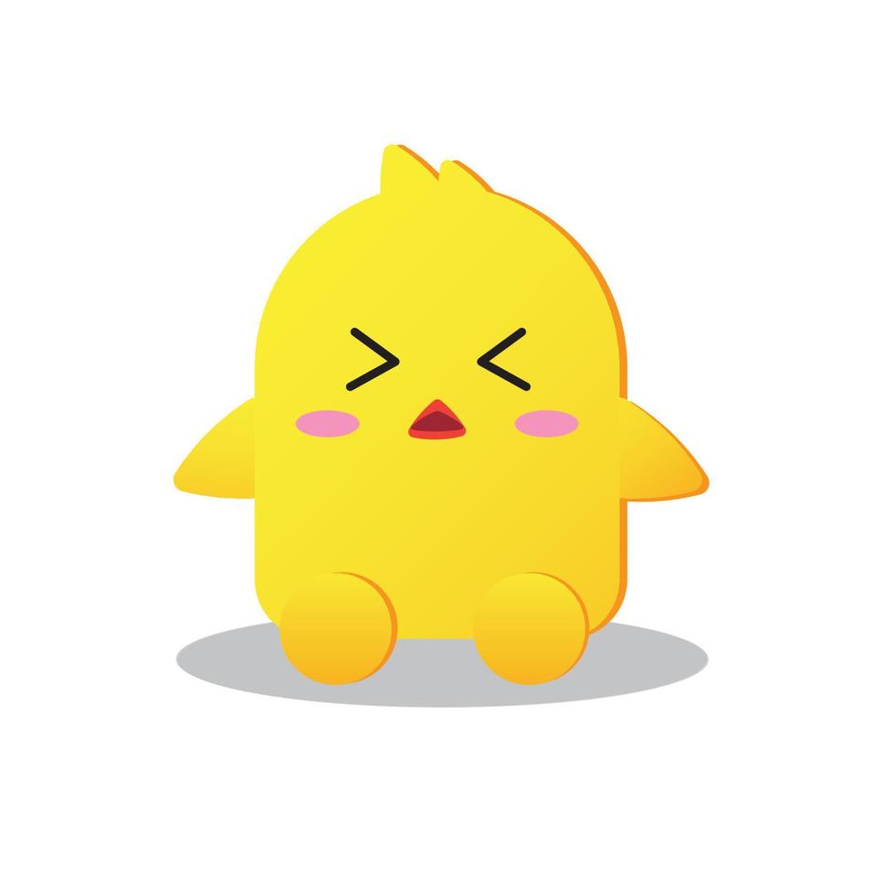 cute yellow duck vector illustration