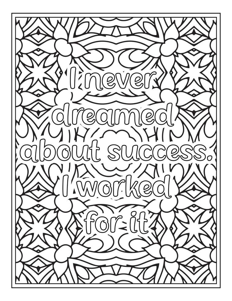 Motivational Quotes Coloring Book Pages vector