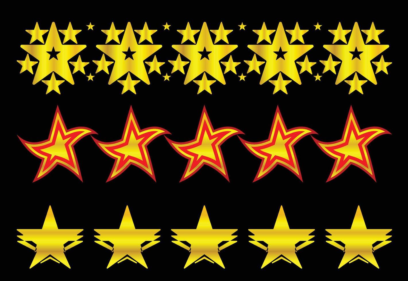 Five stars logo, sticker, icon and t shirt design template vector