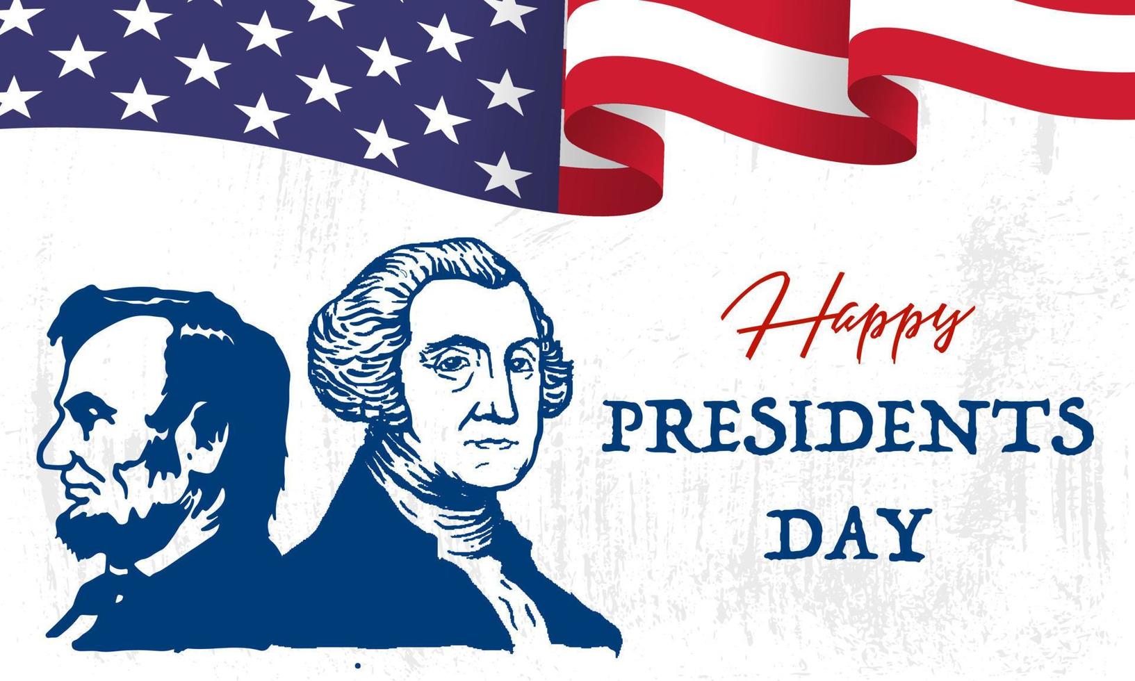 Happy Presidents day in United States. Washington's Birthday. Federal holiday in America. Celebrated in February. Poster, banner and background vector