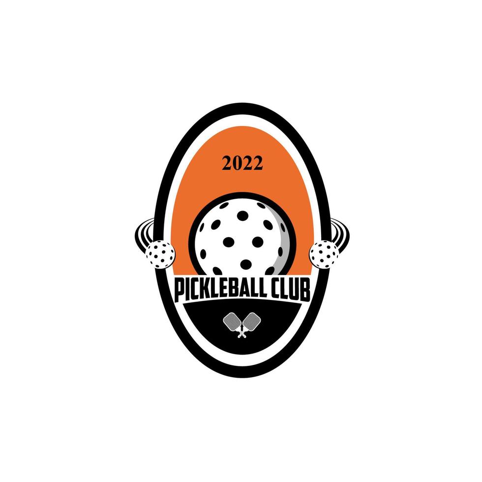 Ellipse Pickleball community logo badge with white background vector