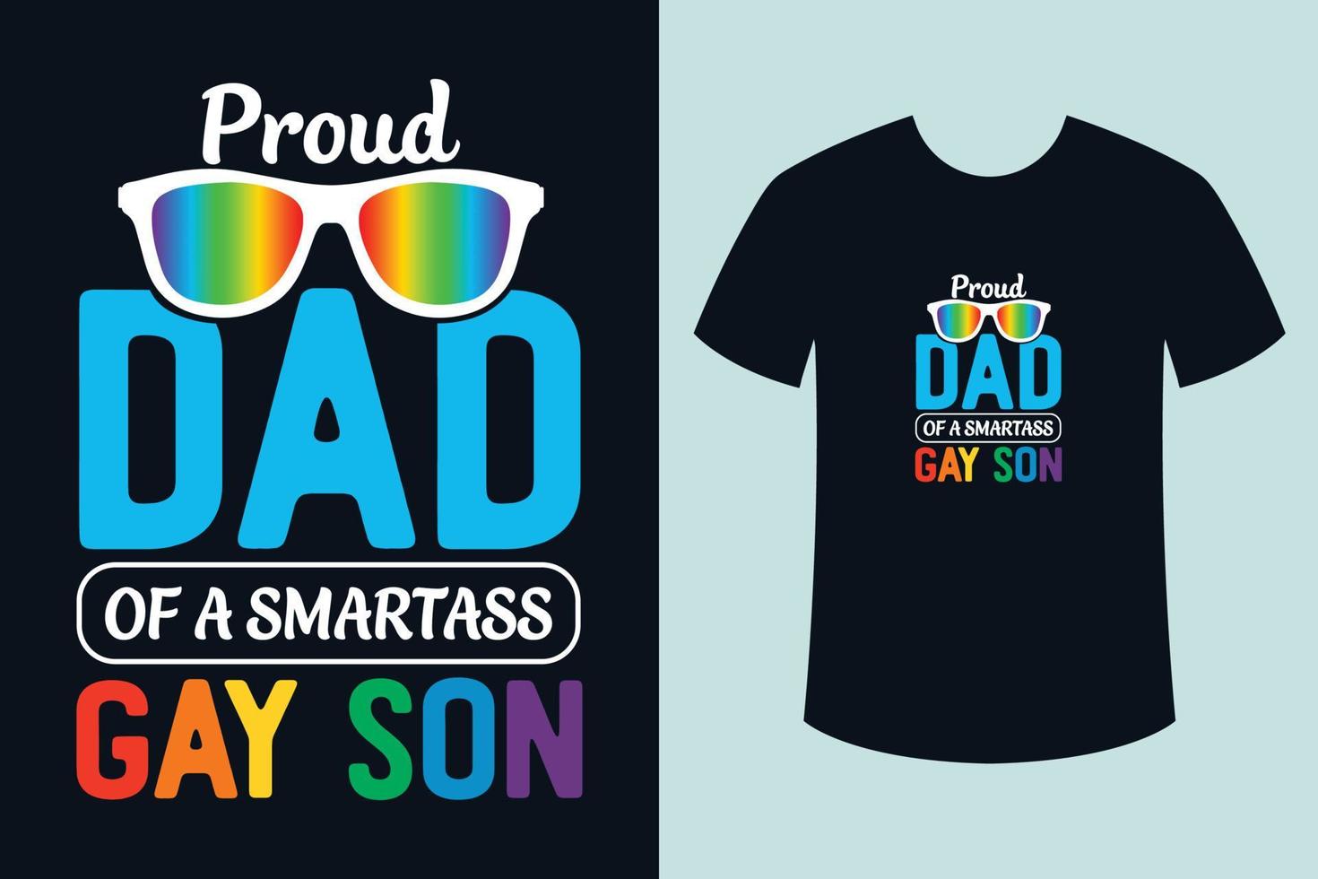 orgulloso papá de un diseño de camiseta del mes del orgullo del hijo gay vector