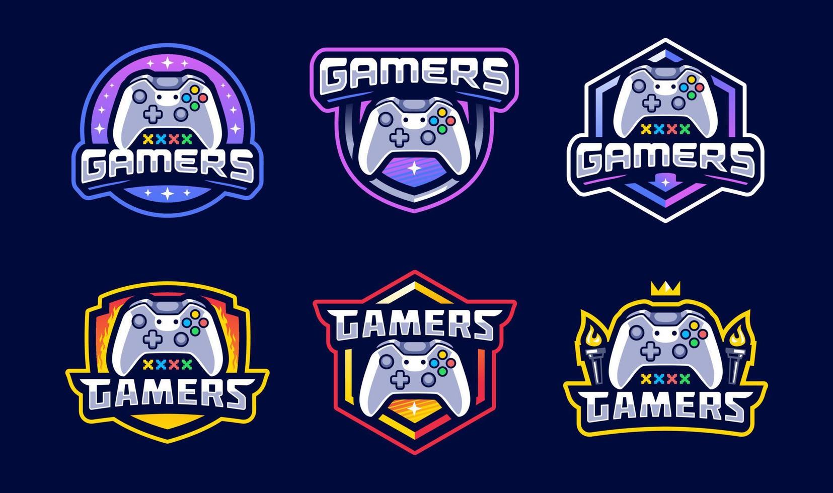 GAMERS CONTROLLER ESPORT LOGOS vector