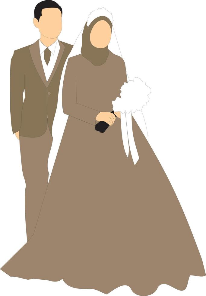 Muslim wedding couple vector