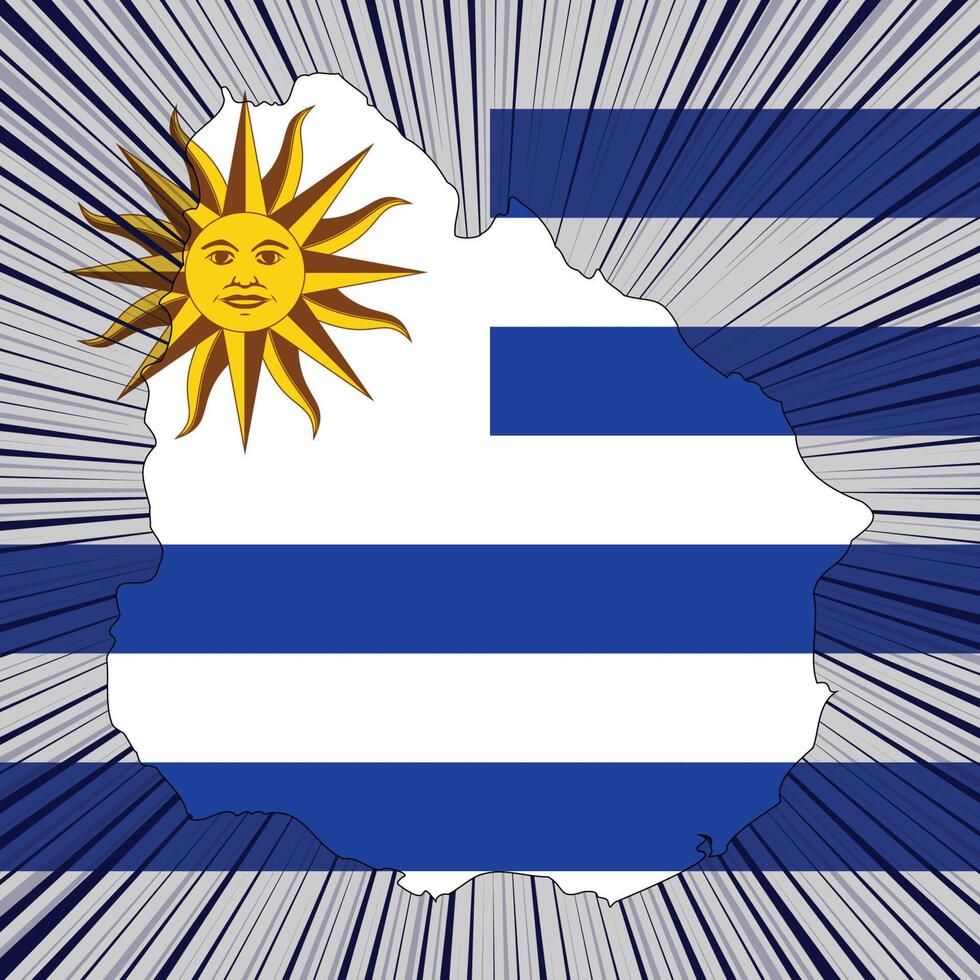 Uruguay Independence Day Map Design vector