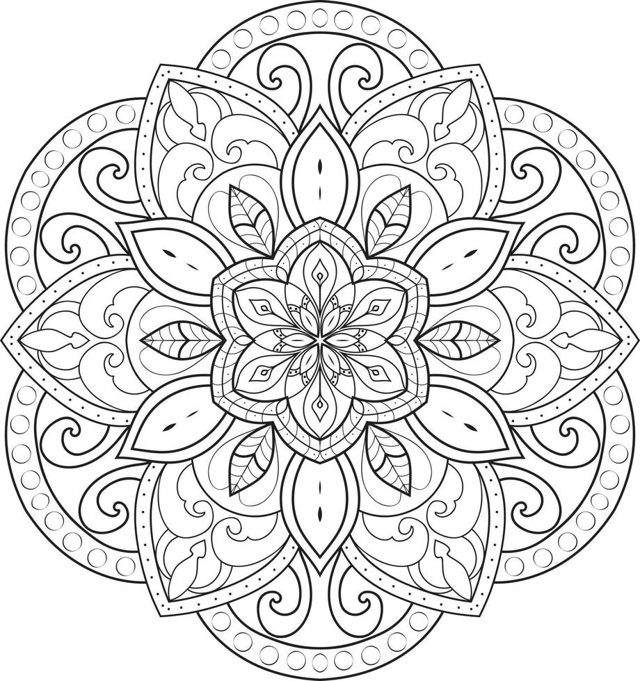 Circular Flower Mandala Free Vector