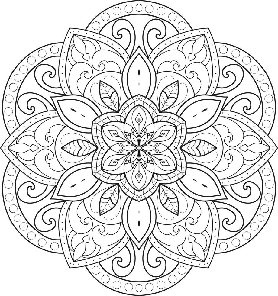 Circular Flower Mandala Free Vector