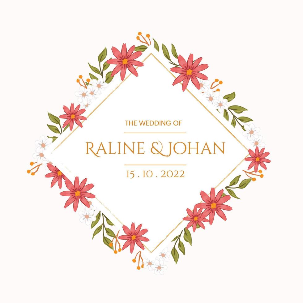 pink and white flowers frame vector