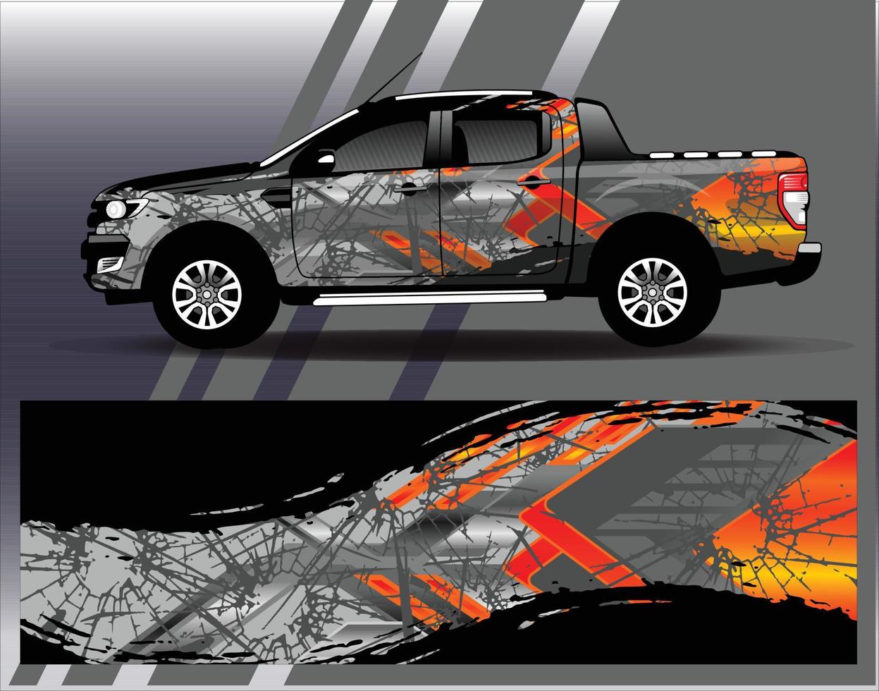 Car wrap decal graphics. Abstract eagle stripe  grunge racing and sport background for racing livery or daily use car vinyl sticker vector
