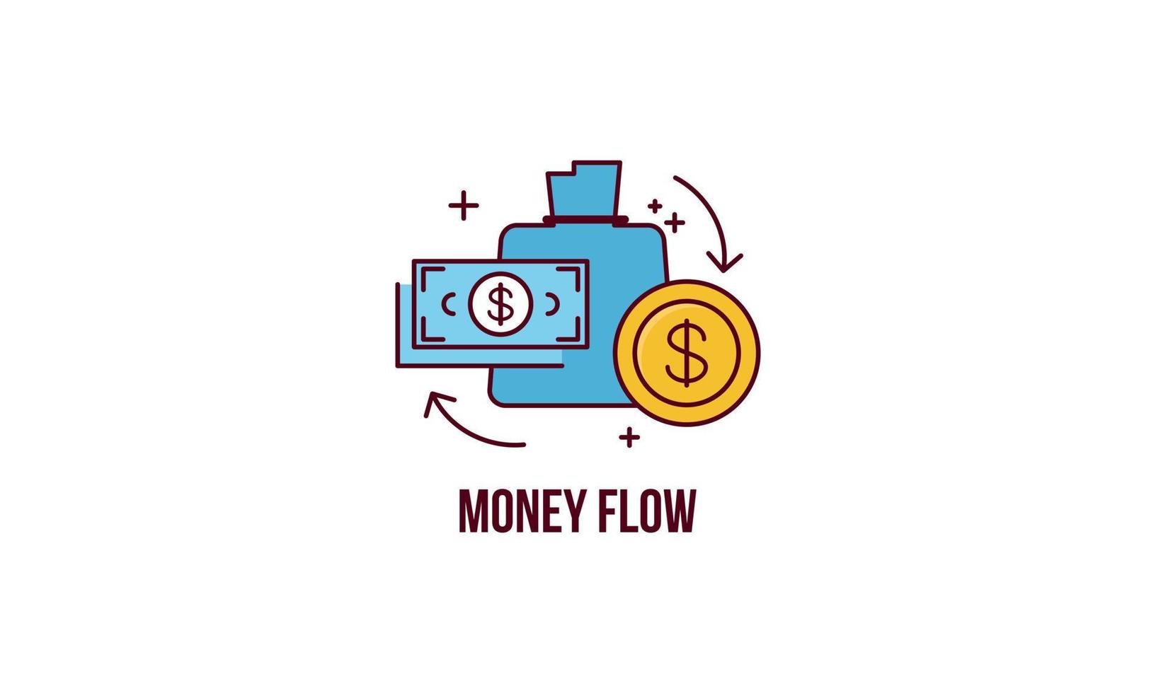 Money Flow Simple Outline vector