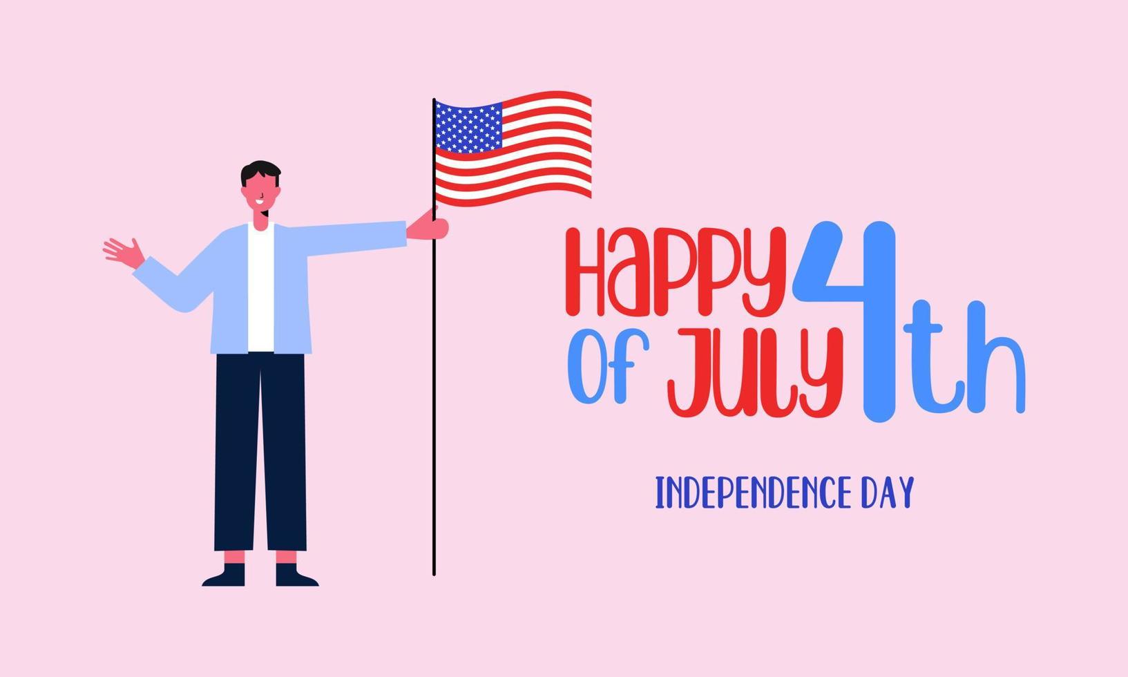 celebre el 4 de julio, feliz día de la independencia ilustración vector