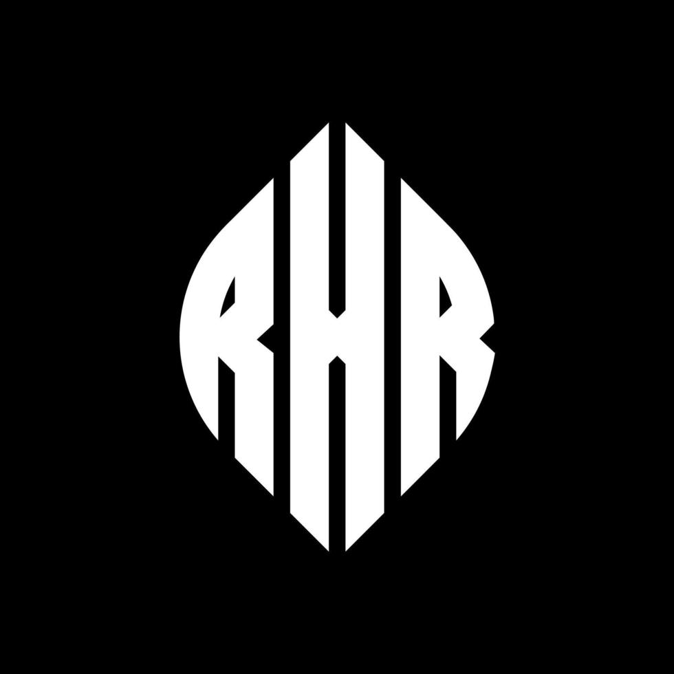 RXR circle letter logo design with circle and ellipse shape. RXR ellipse letters with typographic style. The three initials form a circle logo. RXR Circle Emblem Abstract Monogram Letter Mark Vector. vector