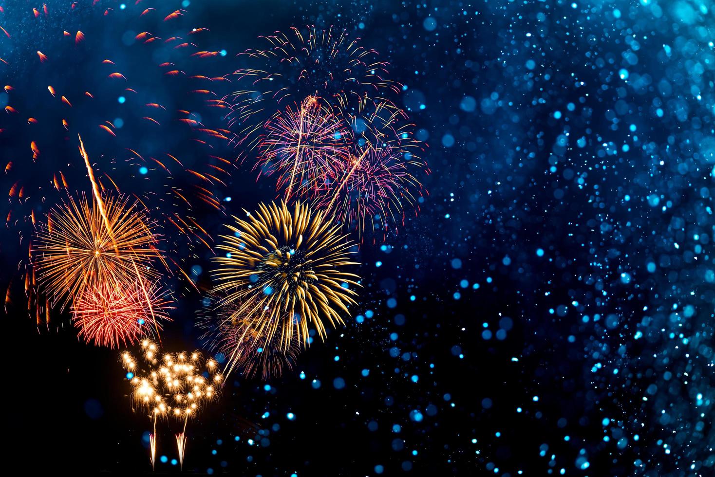 Fireworks with Abstract bokeh background photo