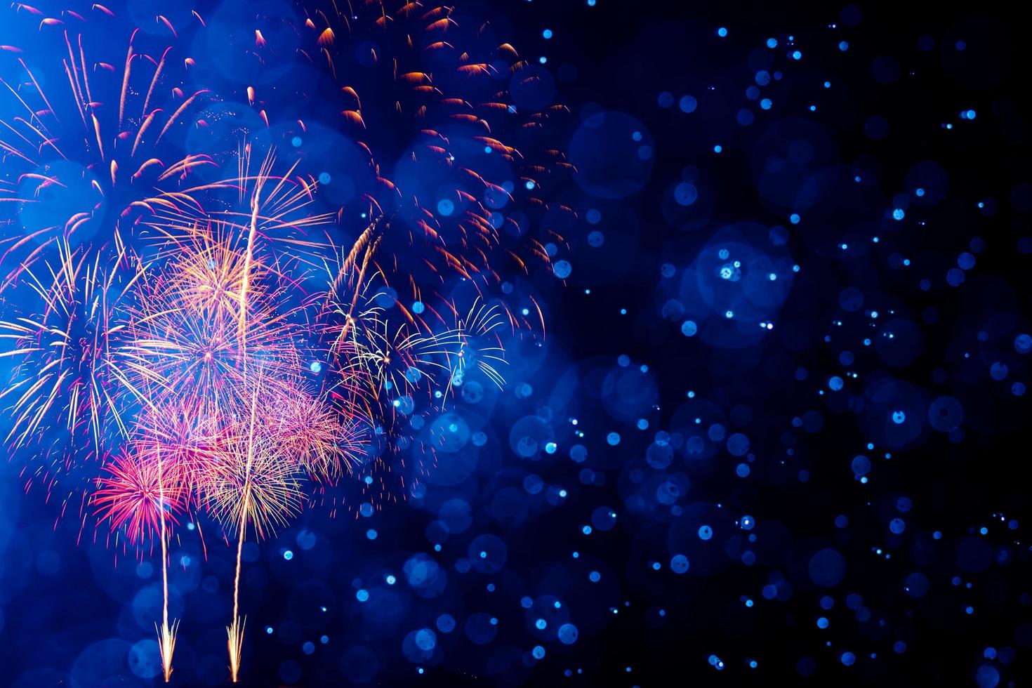 Fireworks with Abstract bokeh background photo