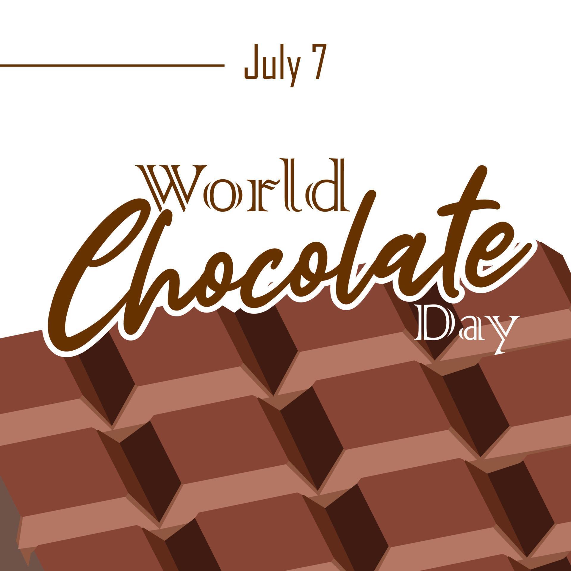 World chocolate day vector graphics. With chocolate bar illustration