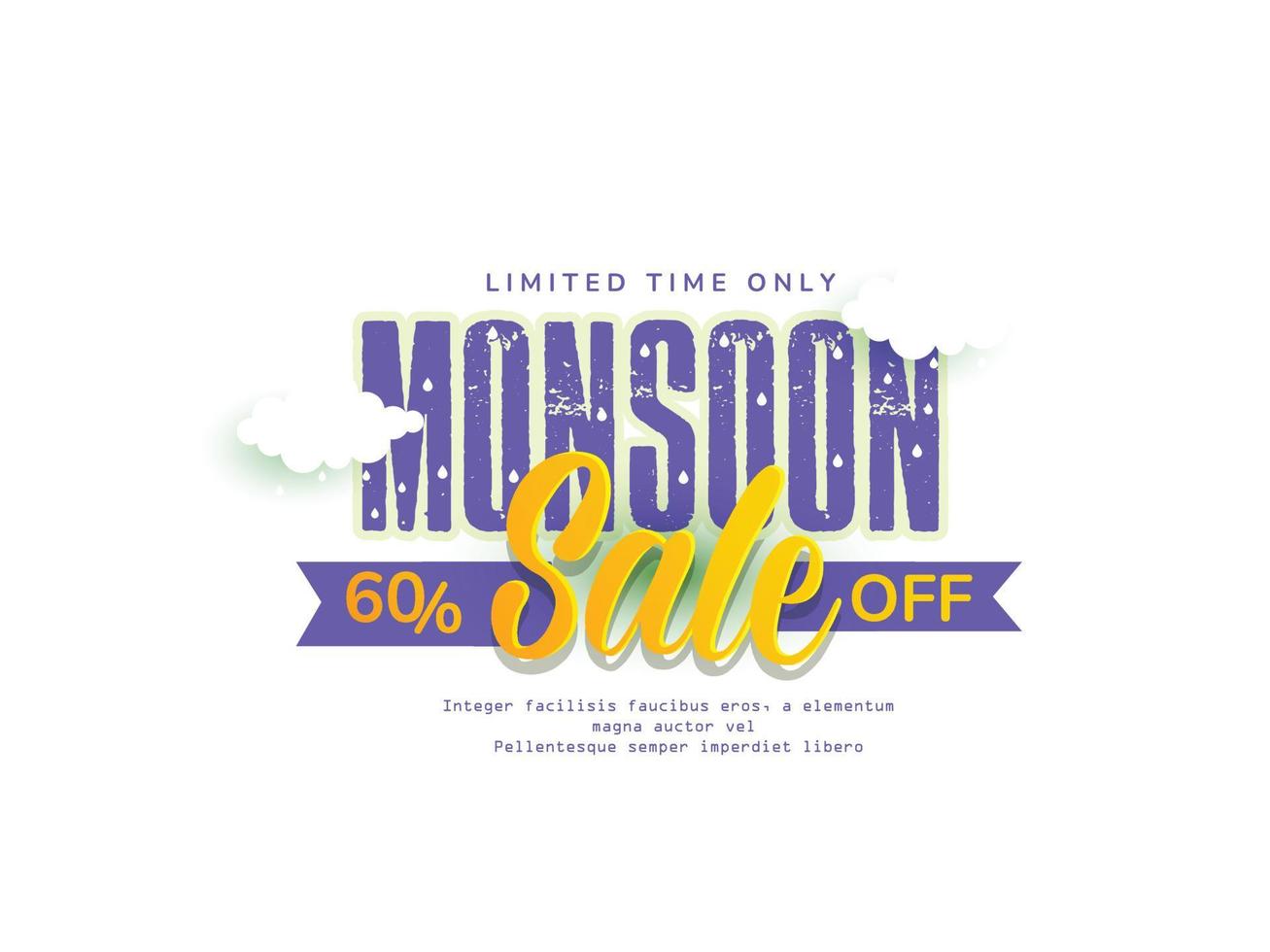 vector illustration,poster for Monsoon season With Discount Offer