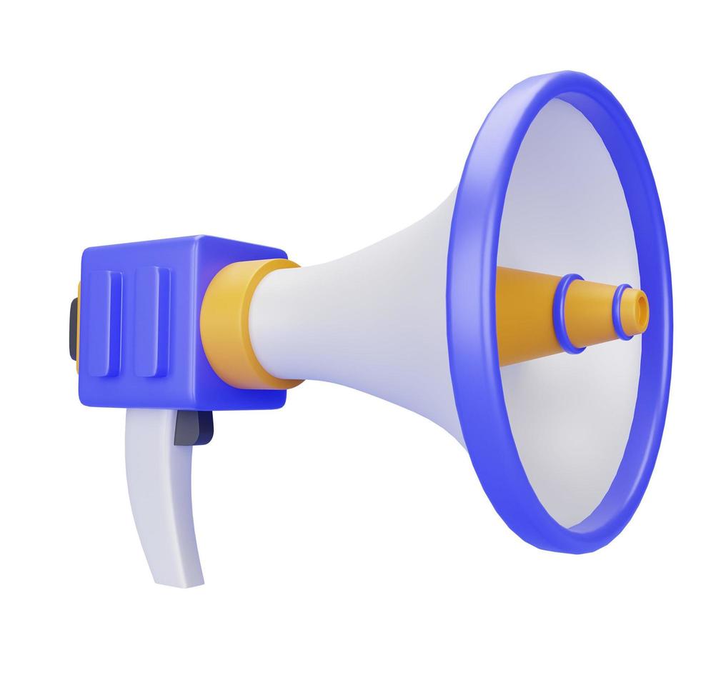 Megaphone 3D Icon Illustration for your website, user interface, and presentation. 3D render Illustration. photo