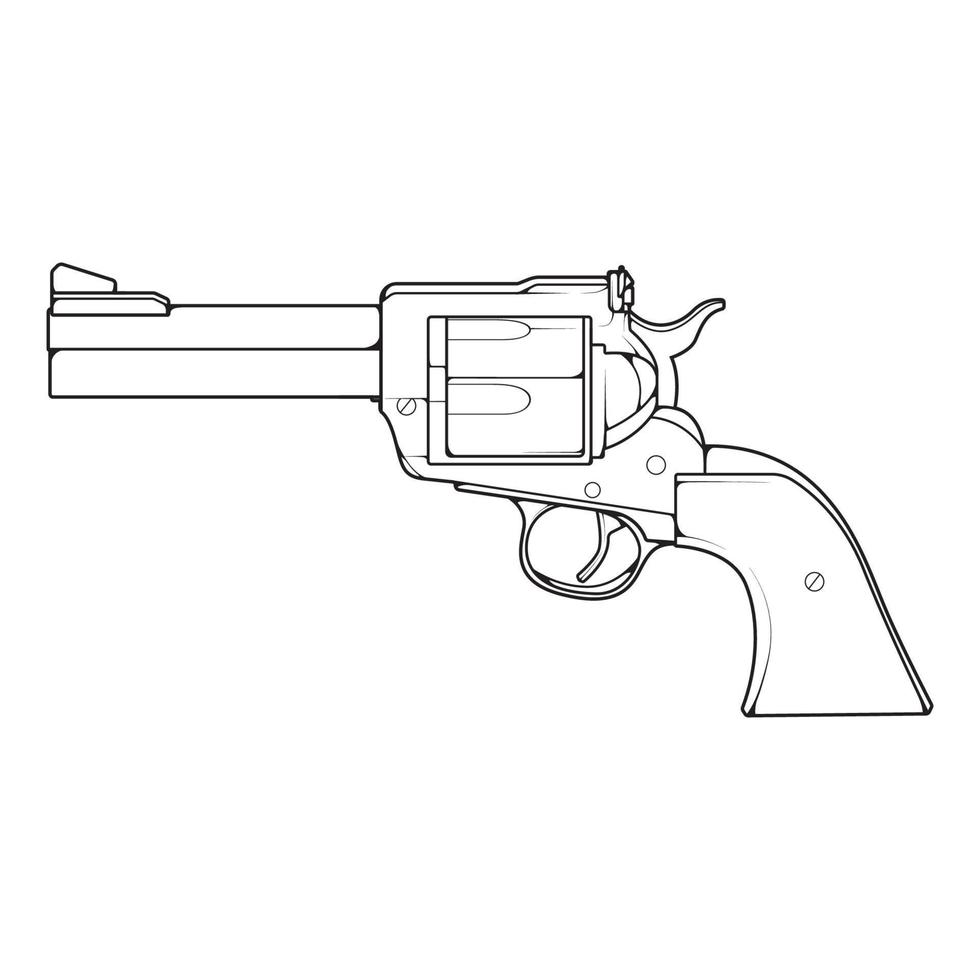 Firearms line art style, Shooting gun, Weapon illustration, Vector Line, Gun illustration, Modern Gun, Military concept, Pistol line art for training