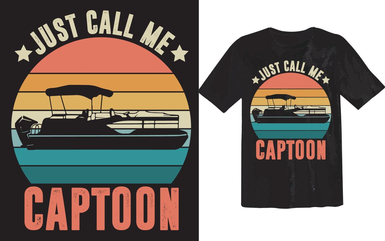 diseño divertido de la camiseta de las vacaciones de verano del crucero del barco del capitán vector