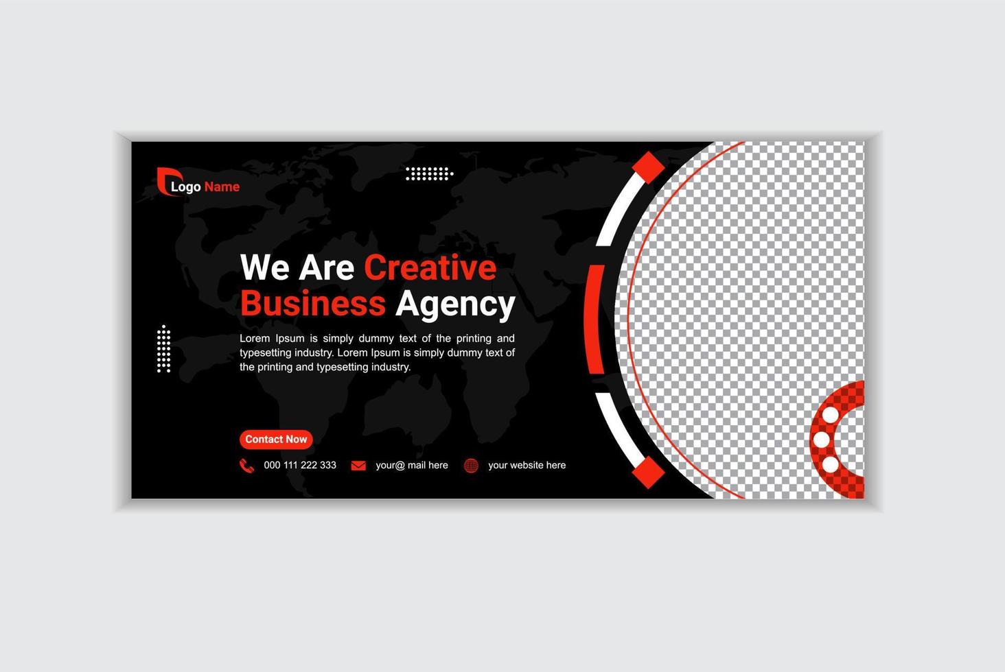 Creative corporate business web banner design and landing page social media cover or thumbnail template vector
