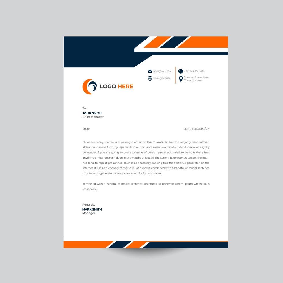 Professional Business Letterhead Design vector