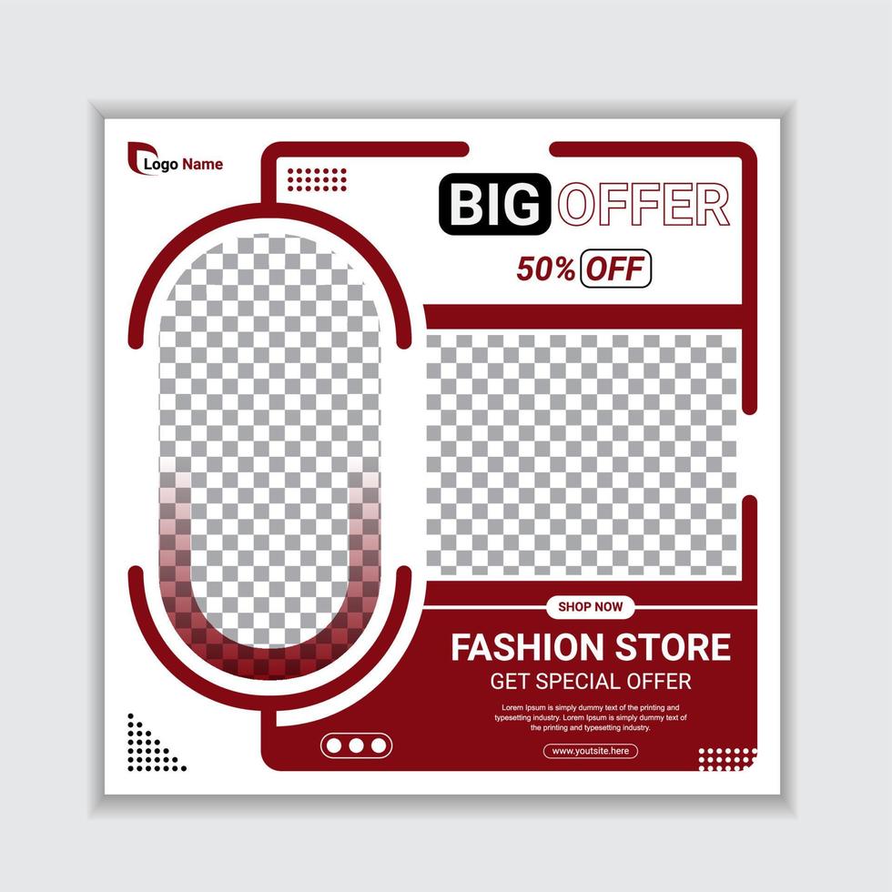 Fashion sale social media post template and sale promo vector