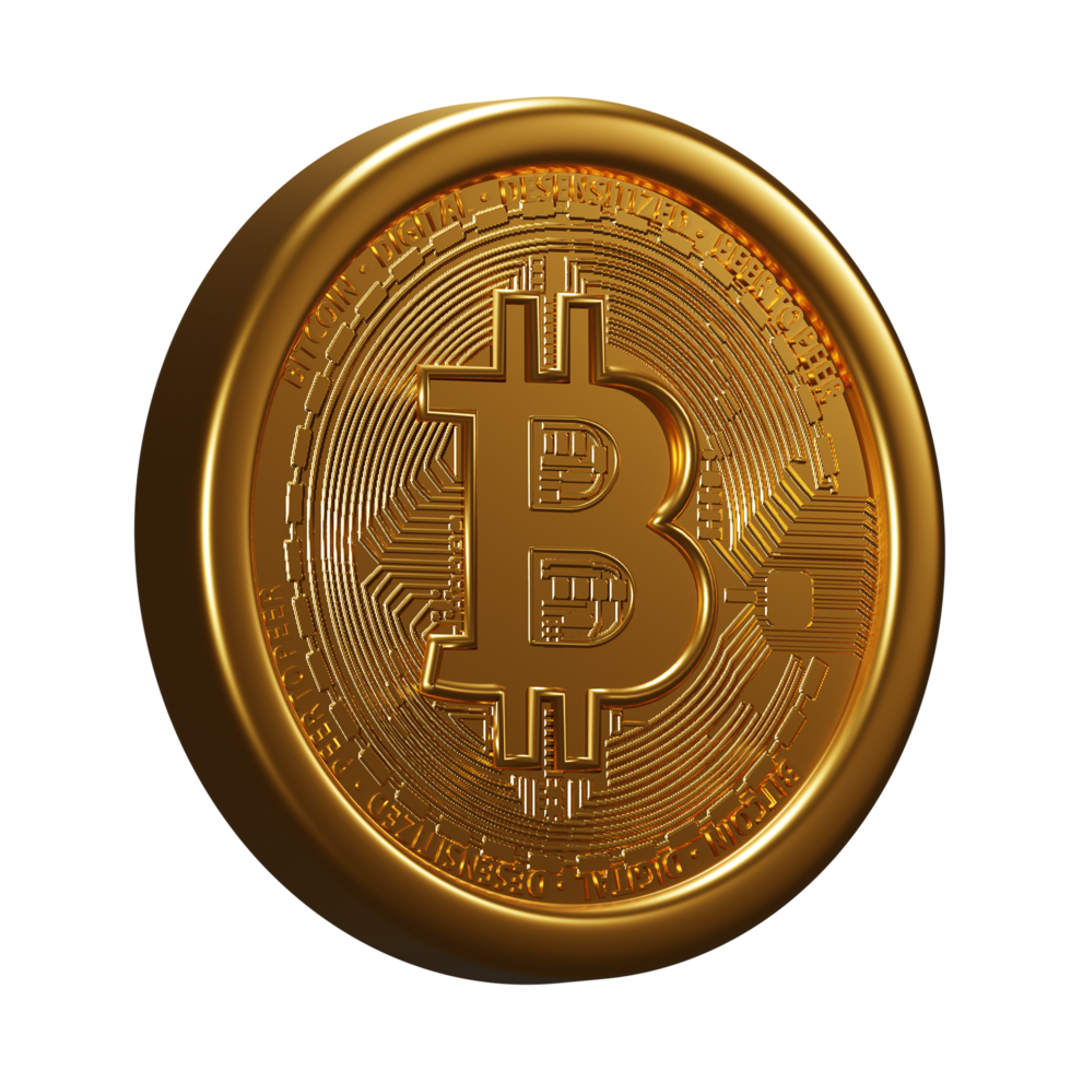 3d design bitcoin cryptocurrency white background png