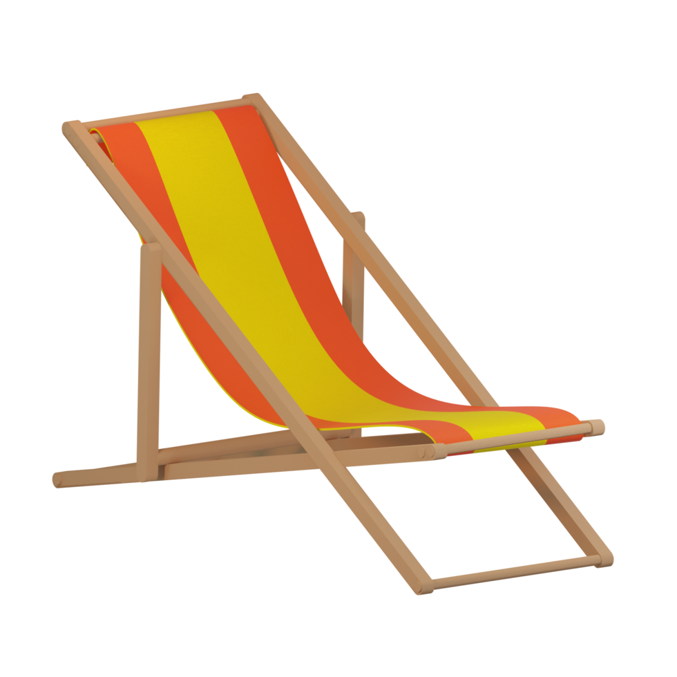 3d illustration icon beach chair with summer theme png