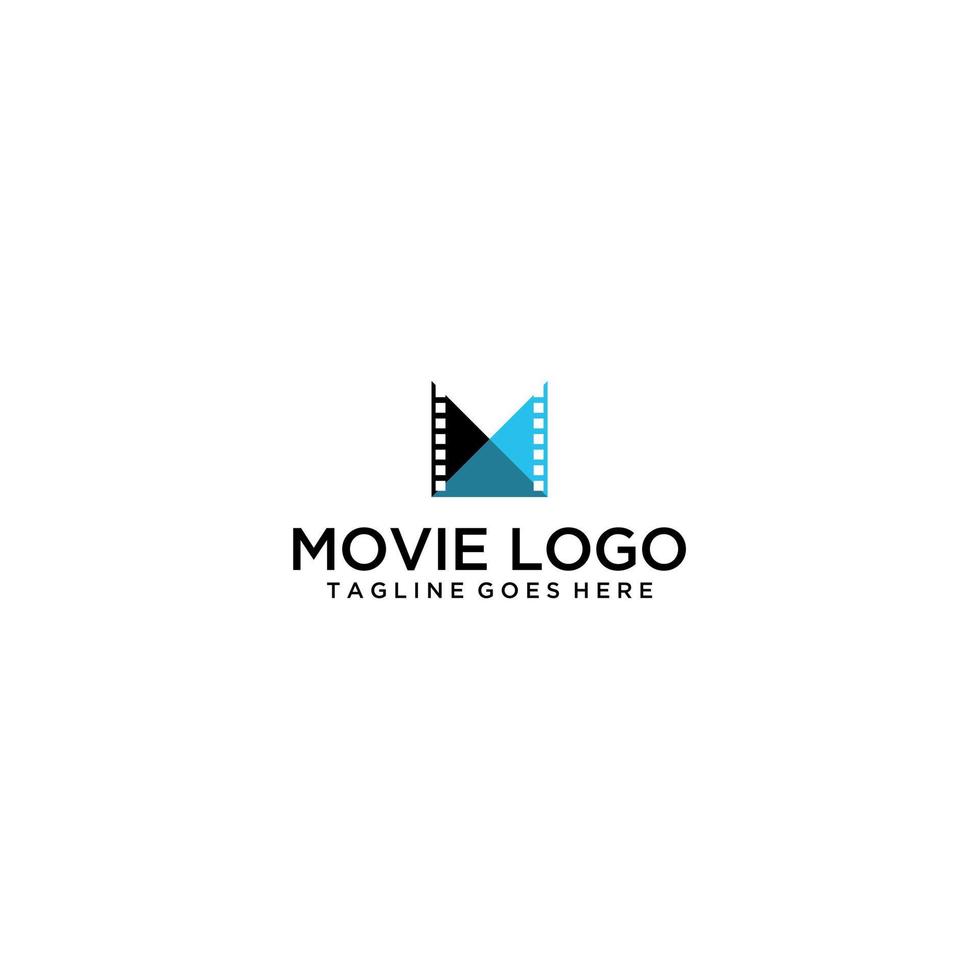 vector de diseño de logotipo de película de letra m