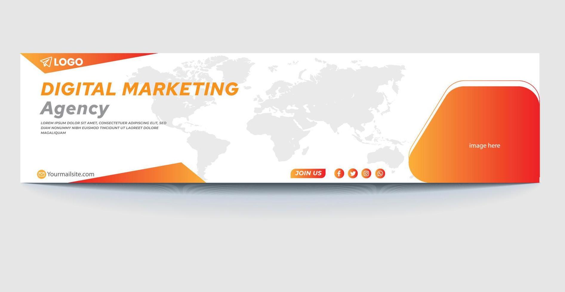 Linkedin banner design template vector