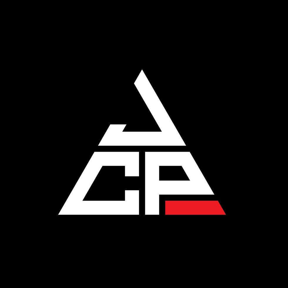 Diseño de logotipo de letra triangular jcp con forma de triángulo. monograma de diseño del logotipo del triángulo jcp. plantilla de logotipo de vector de triángulo jcp con color rojo. logotipo triangular jcp logotipo simple, elegante y lujoso.