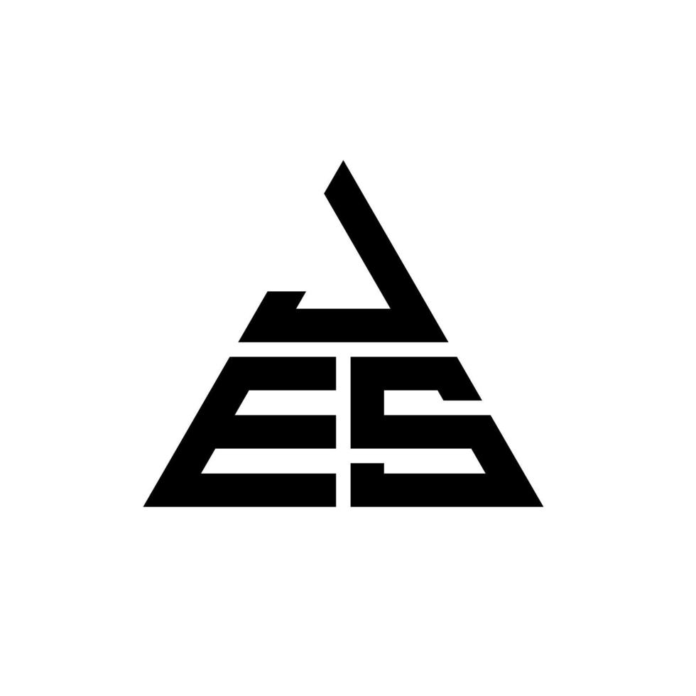 diseño del logotipo de la letra del triángulo jes con forma de triángulo. monograma de diseño del logotipo del triángulo jes. plantilla de logotipo de vector de triángulo de jes con color rojo. logo triangular de jes logo simple, elegante y lujoso.