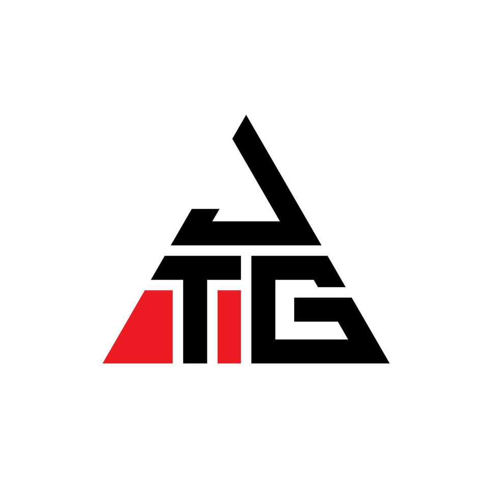 jtg diseño de logotipo de letra triangular con forma de triángulo. monograma de diseño de logotipo de triángulo jtg. plantilla de logotipo de vector de triángulo jtg con color rojo. logotipo triangular jtg logotipo simple, elegante y lujoso.