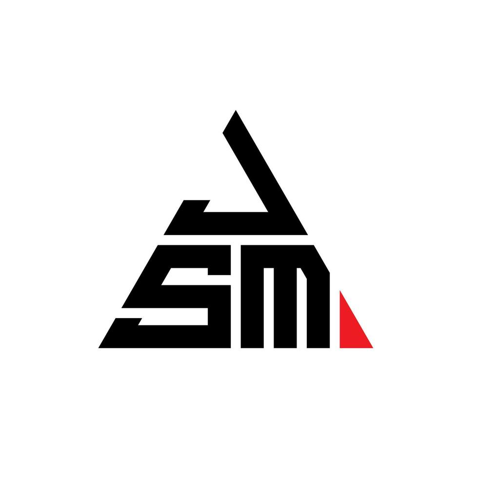 JSM triangle letter logo design with triangle shape. JSM triangle logo design monogram. JSM triangle vector logo template with red color. JSM triangular logo Simple, Elegant, and Luxurious Logo.