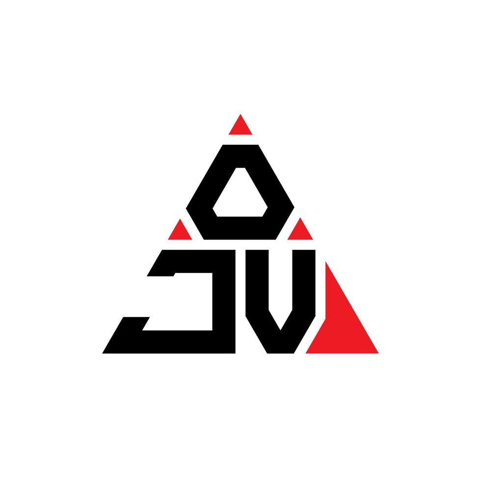 diseño de logotipo de letra triangular ojv con forma de triángulo. monograma de diseño del logotipo del triángulo ojv. plantilla de logotipo de vector de triángulo ojv con color rojo. logotipo triangular ojv logotipo simple, elegante y lujoso.